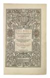 BIBLES, etc.  1583  The Bible.   Large folio Geneva Bible; last black-letter edition.  Lacks initial blank and last 4 leaves.